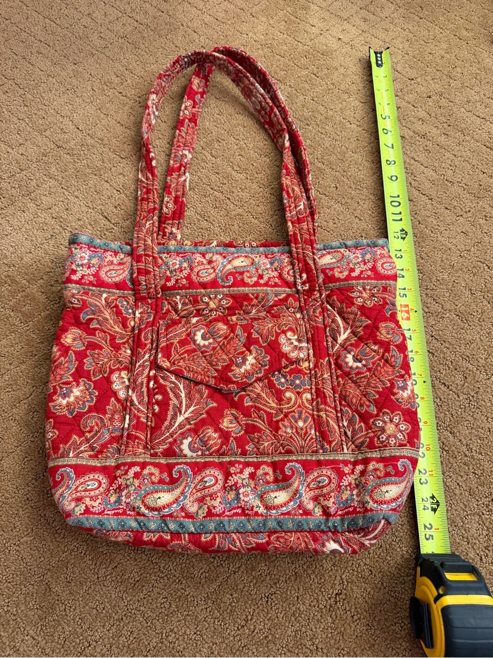 Vintage Vera Bradley Multi Color Red Windsor Shoulder Bag Retired Pattern - Picture 4 of 8